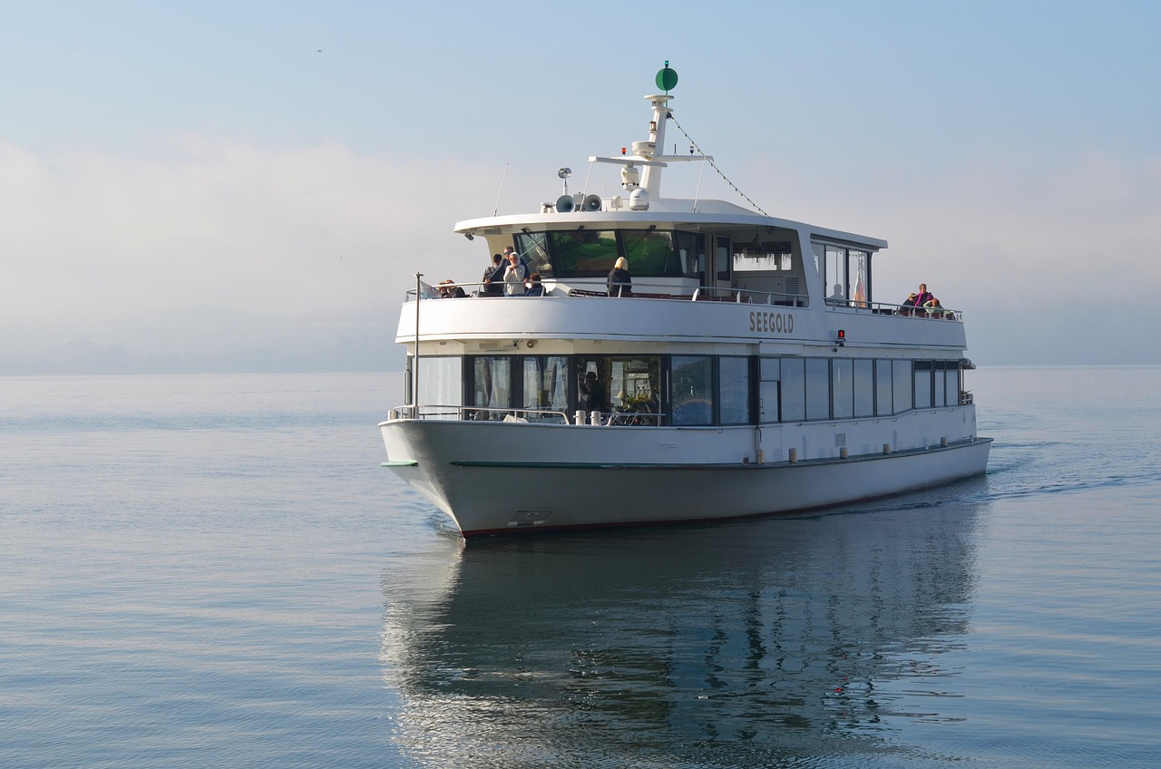 Services passenger ship, nature, ship, sea, vehicle, transport, fall, horizon, lake constance